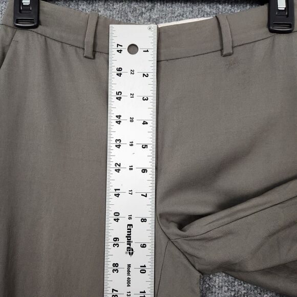 THEORY Gray Cuffed Hem Mid Rise Wool Cropped Career Slacks Dress Pants SIZE 0 - Picture 7 of 16